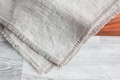 Linge pour la corbeille à pain | Lin naturel | Bords effilochés - Image 5