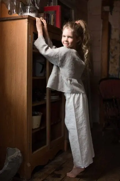 Flora Trousers | Pure Eco Linen | For Girls - Image 4