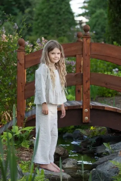 Flora Trousers | Pure Eco Linen | For Girls - Image 3