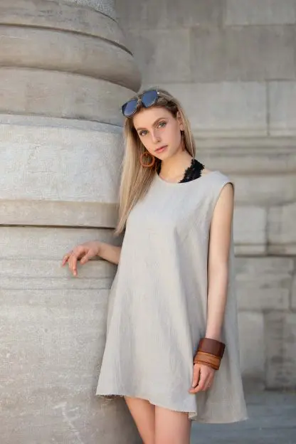 Clarisse Trapeze Dress | Pure Eco Linen - Image 12