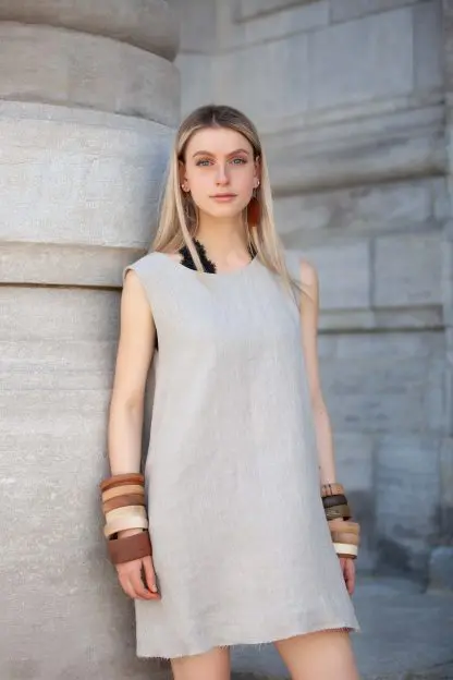 Clarisse Trapeze Dress | Pure Eco Linen - Image 11
