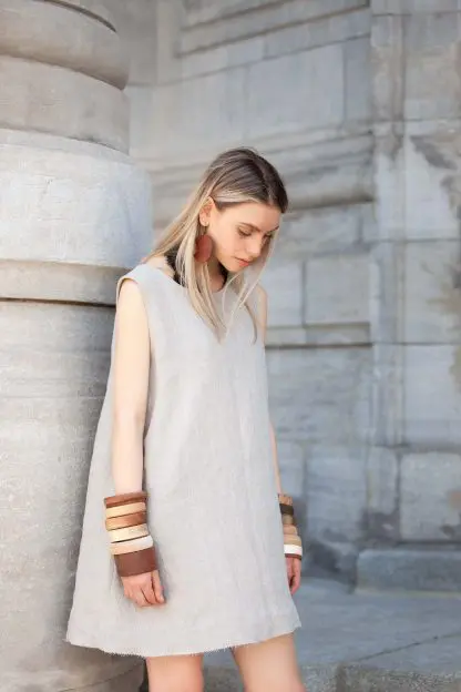 Clarisse Trapeze Dress | Pure Eco Linen - Image 9
