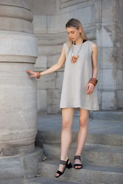 Clarisse Trapeze Dress | Pure Eco Linen - Image 3