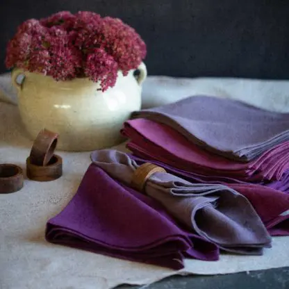 Serviettes de table et napperons assortis | Violet et pourpre