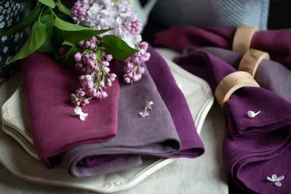 Serviettes de table et napperons assortis | Violet et pourpre - Image 11