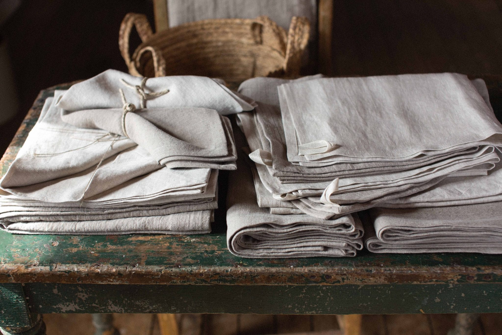 Eight Owls Linen Napkins -100% French Flax - Stonewashed Pure